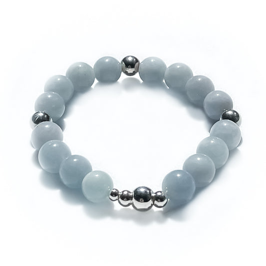 Katrella Natural Aquamarine Bracelet With Sterling Silver Findings